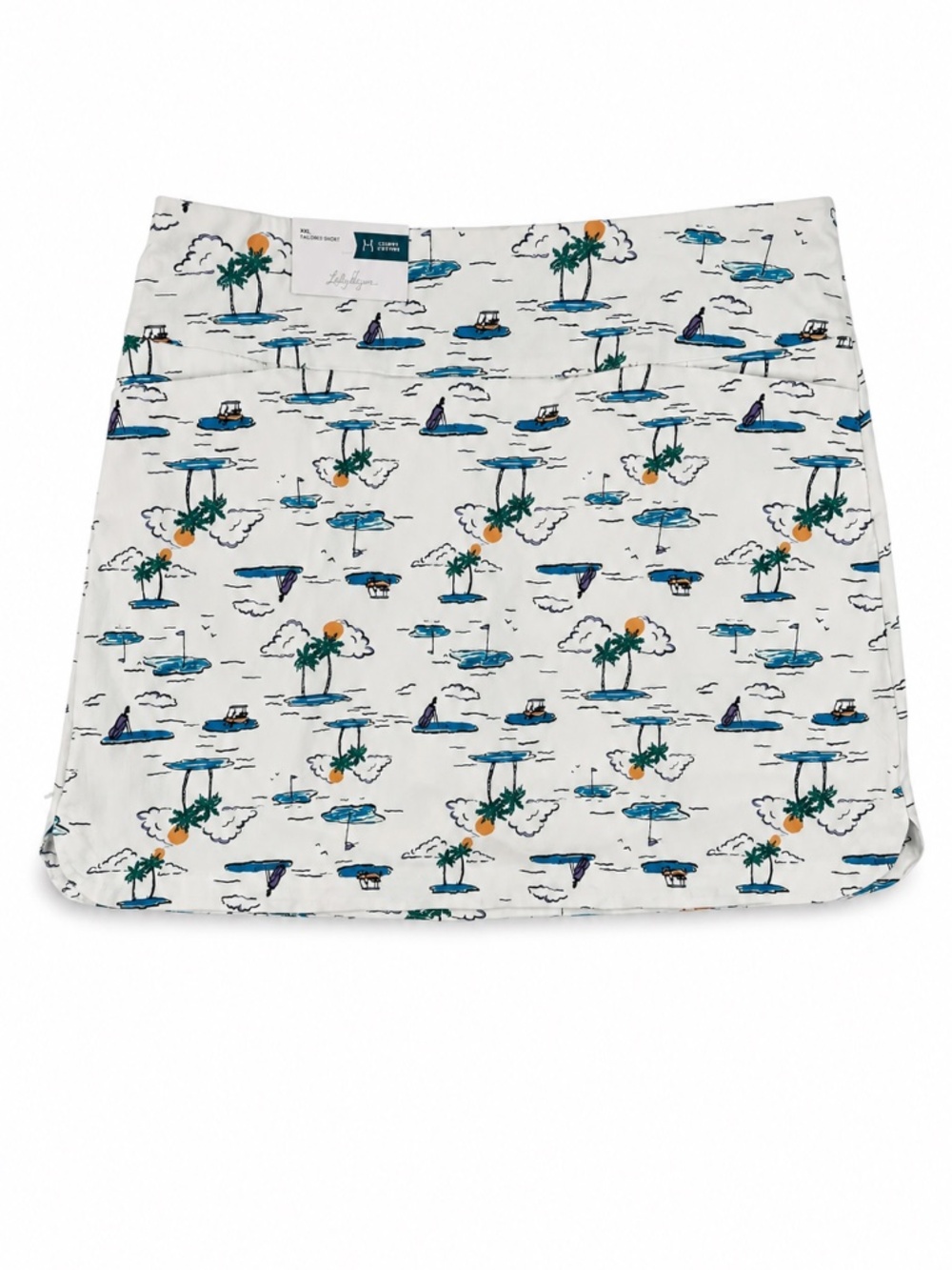 NWT Lady Hagen‎ Island Print Pull-On Skort Golf Resort Tummy Control XXL